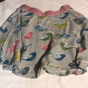 Mini Boden Gray Skirt with Colorful Bird Print. Good condition.